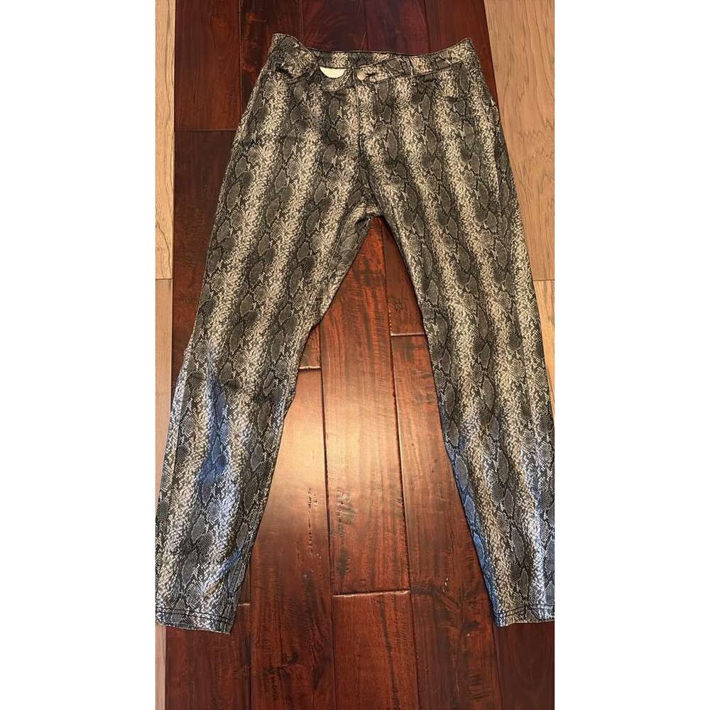 HUE Metallic Snakeskin Print Pants Size Large - Picture 2 of 6